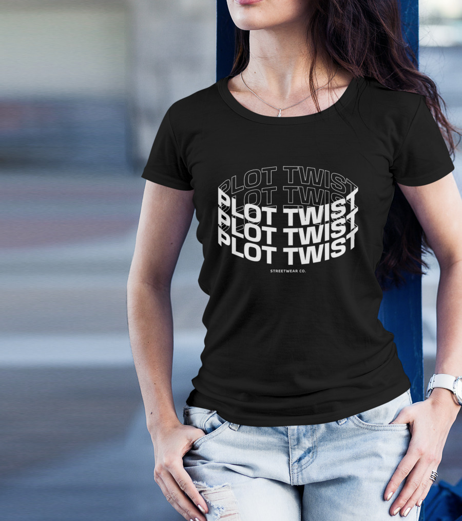 Plot Twist Streetwear Co. Repeated Text T-Shirt
