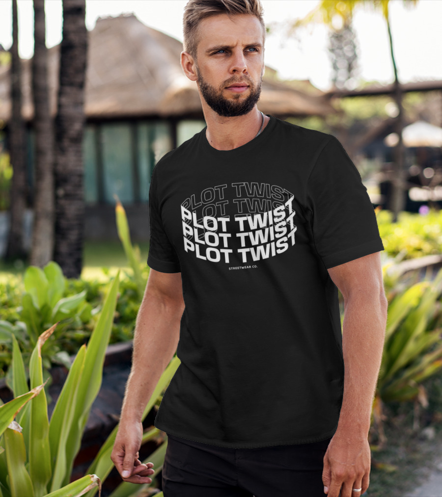Plot Twist Streetwear Co. Repeated Text T-Shirt