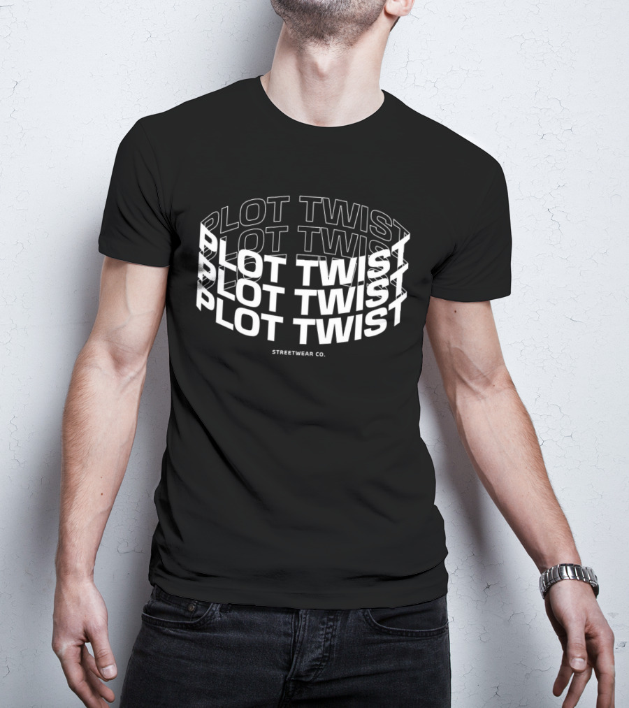 Plot Twist Streetwear Co. Repeated Text T-Shirt
