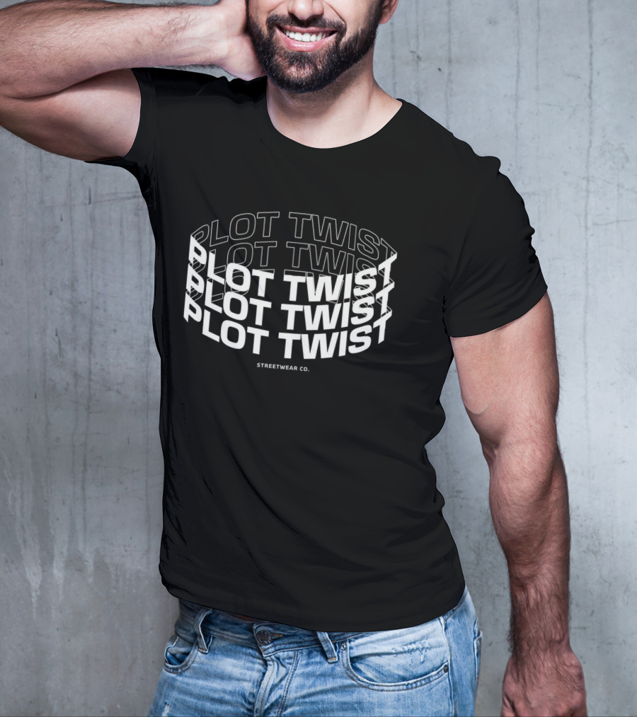 Plot Twist Streetwear Co. Repeated Text T-Shirt