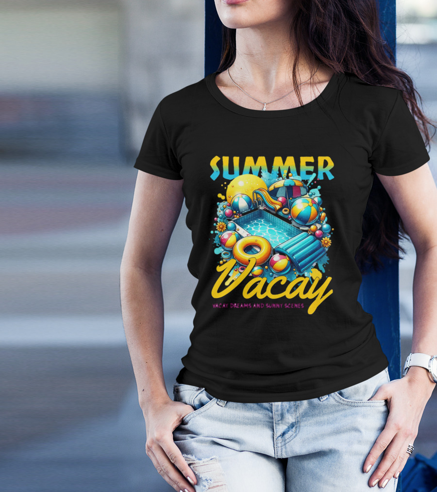 Summer Vacay Dreams And Sunny Scenes Pool Party T-Shirt