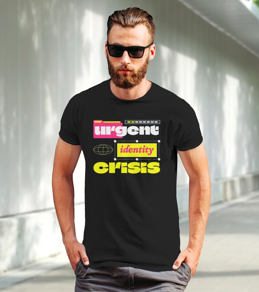 Urgent Identity Crisis Folder Globe T-Shirt