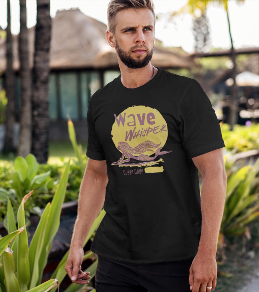 Wave Whisper Ocean Glide Mermaid In Moonlight T-Shirt