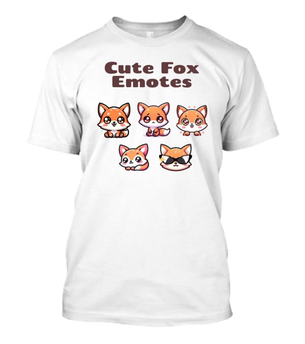 Cute Fox Emotes Collection Playful Expressions T-Shirt