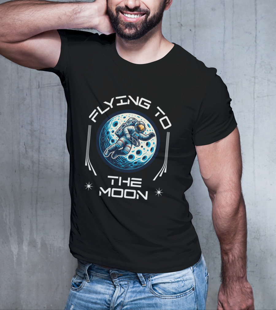 Flying To The Moon Space Astronaut Adventure Lunar Journey T-Shirt