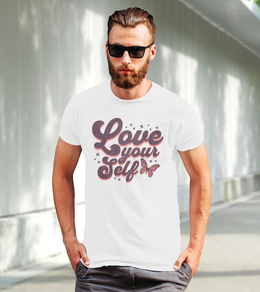 Love Yourself Butterfly With Stars T-Shirt