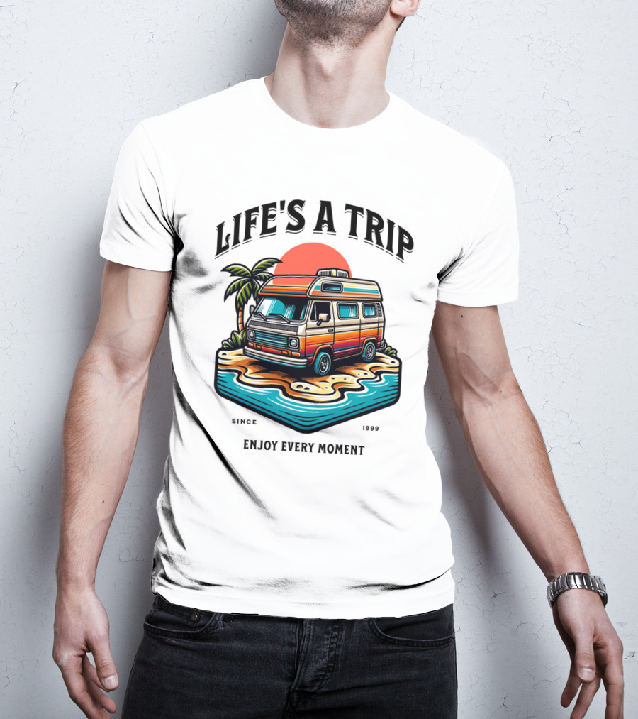Life's A Trip Vintage Campervan Since 1989 Enjoy Every Moment T-Shirt