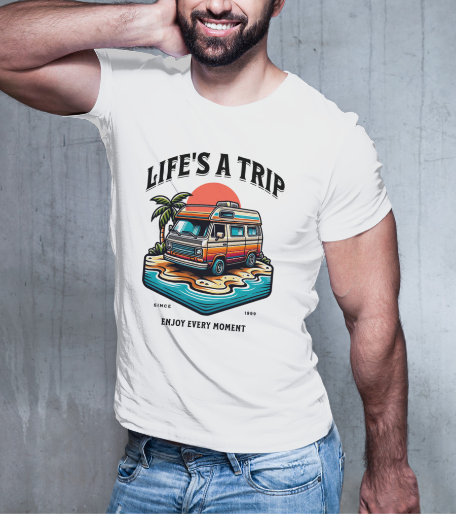 Life's A Trip Vintage Campervan Since 1989 Enjoy Every Moment T-Shirt