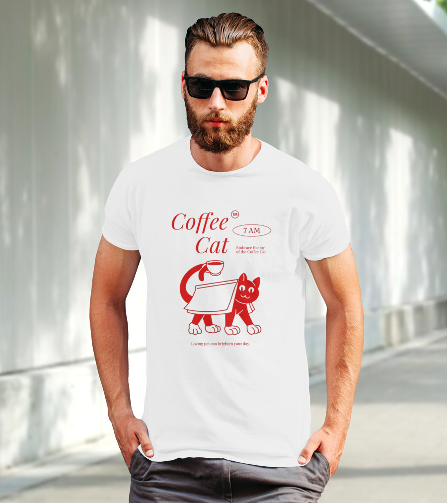Coffee Cat 7 AM Embrace The Joy Of The Coffee Cat T-Shirt