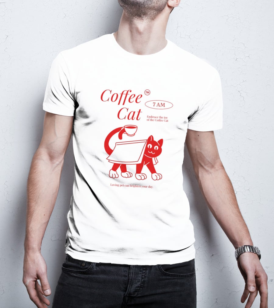 Coffee Cat 7 AM Embrace The Joy Of The Coffee Cat T-Shirt