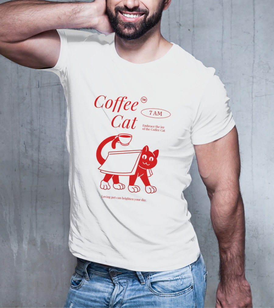 Coffee Cat 7 AM Embrace The Joy Of The Coffee Cat T-Shirt