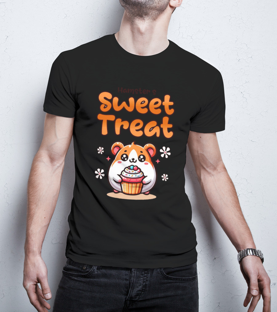 Hamster's Sweet Treat Cupcake Cute Creamy Delight T-Shirt