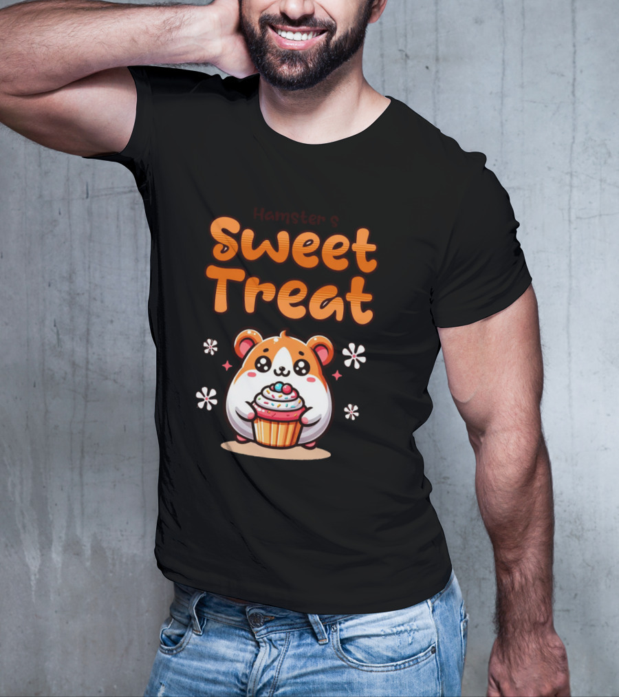 Hamster's Sweet Treat Cupcake Cute Creamy Delight T-Shirt