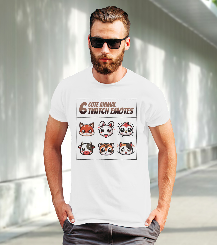 6 Cute Animal Twitch Emotes T-Shirt