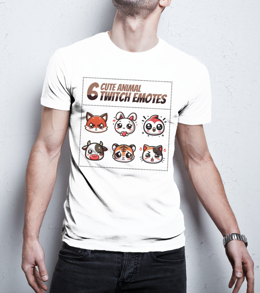 6 Cute Animal Twitch Emotes T-Shirt