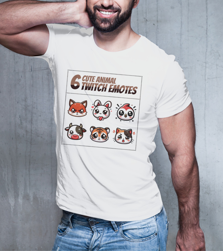 6 Cute Animal Twitch Emotes T-Shirt