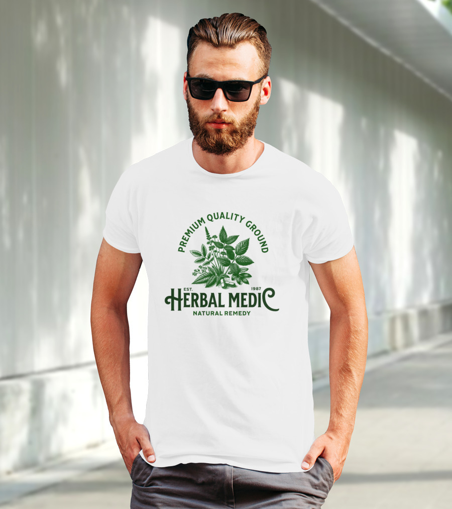 Premium Quality Ground Herbal Medic Natural Remedy Est. 1987 T-Shirt