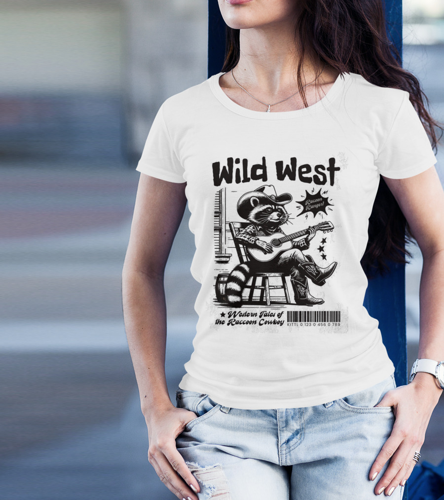 Wild West Raccoon Ranger Western Tales Of The Raccoon Cowboy T-Shirt