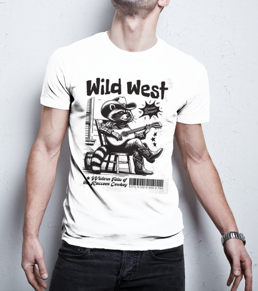 Wild West Raccoon Ranger Western Tales Of The Raccoon Cowboy T-Shirt
