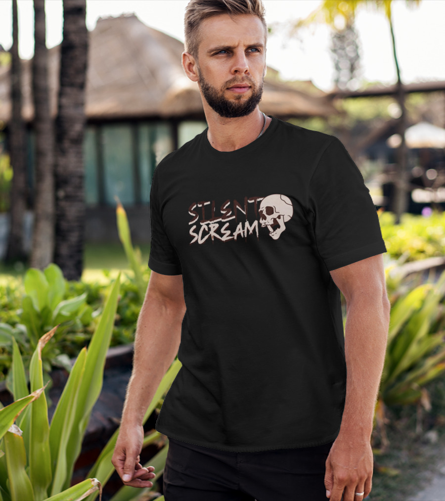 Silent Scream Skull Art With Screaming Skull Face T-Shirt