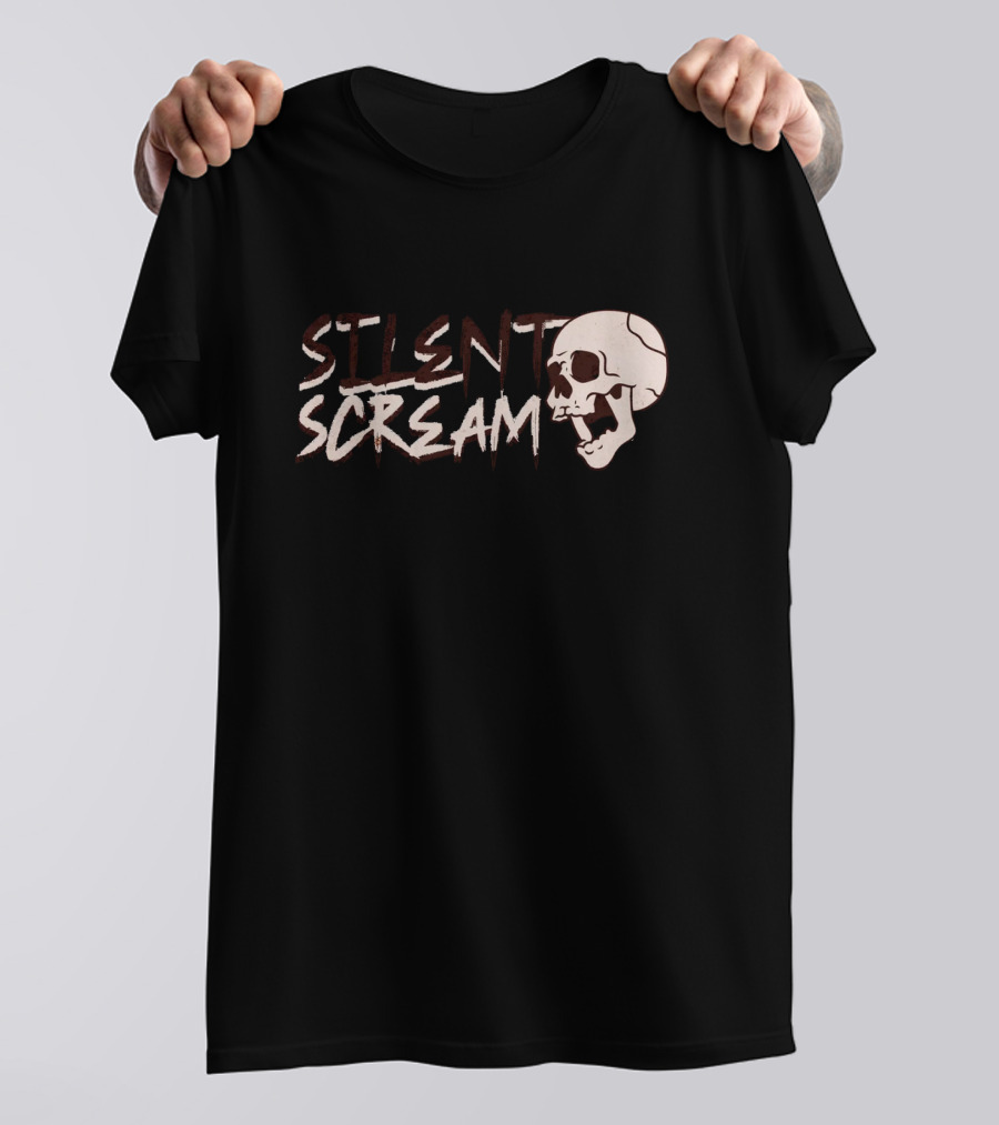 Silent Scream Skull Art With Screaming Skull Face T-Shirt