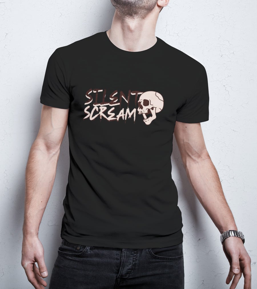 Silent Scream Skull Art With Screaming Skull Face T-Shirt