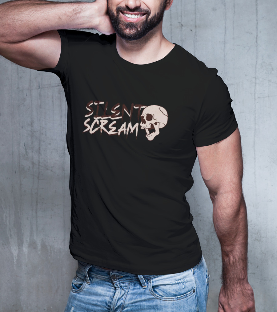 Silent Scream Skull Art With Screaming Skull Face T-Shirt