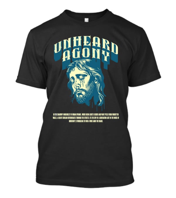 Unheard Agony Neon Lights Silent Scream Struggling Voice Chaos T-Shirt