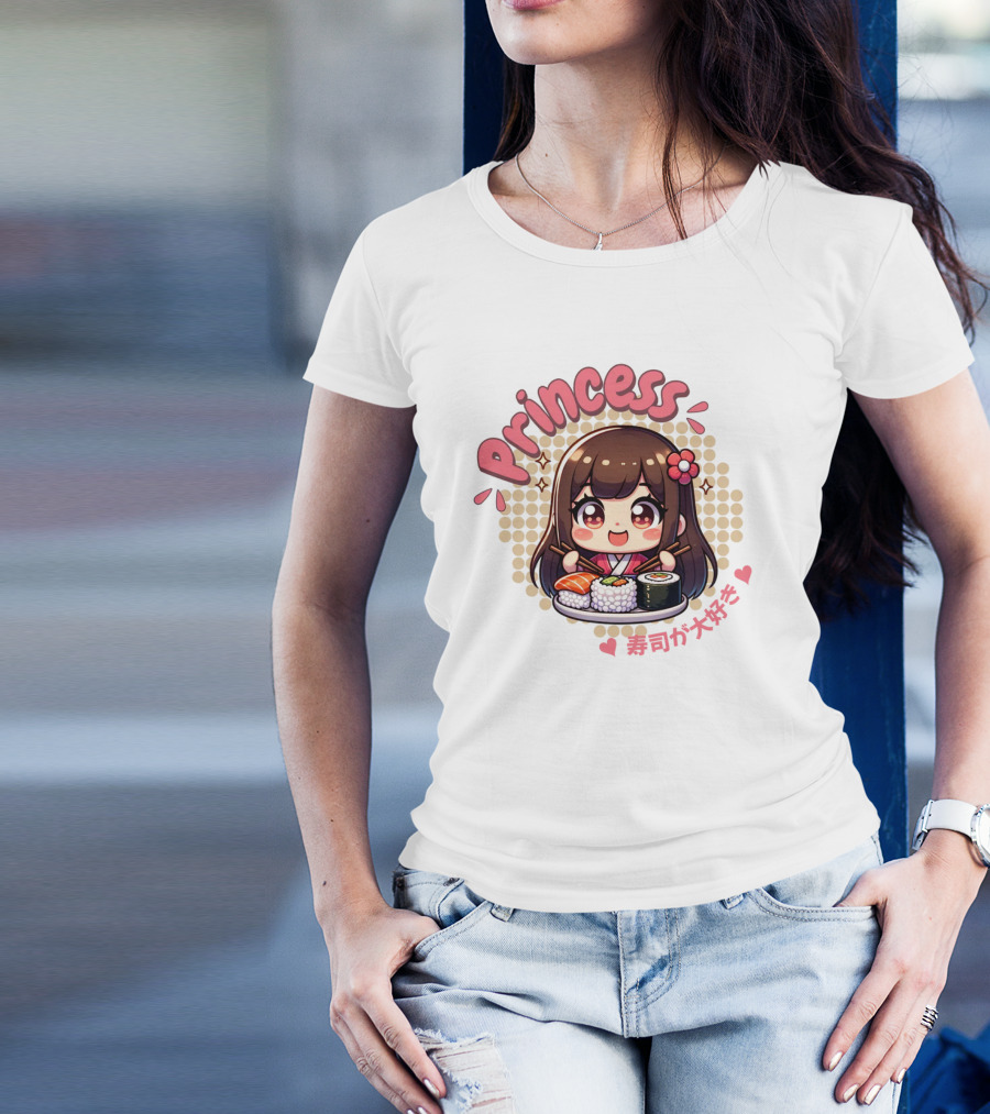 Princess Sushi Japanese Girl Cute T-Shirt