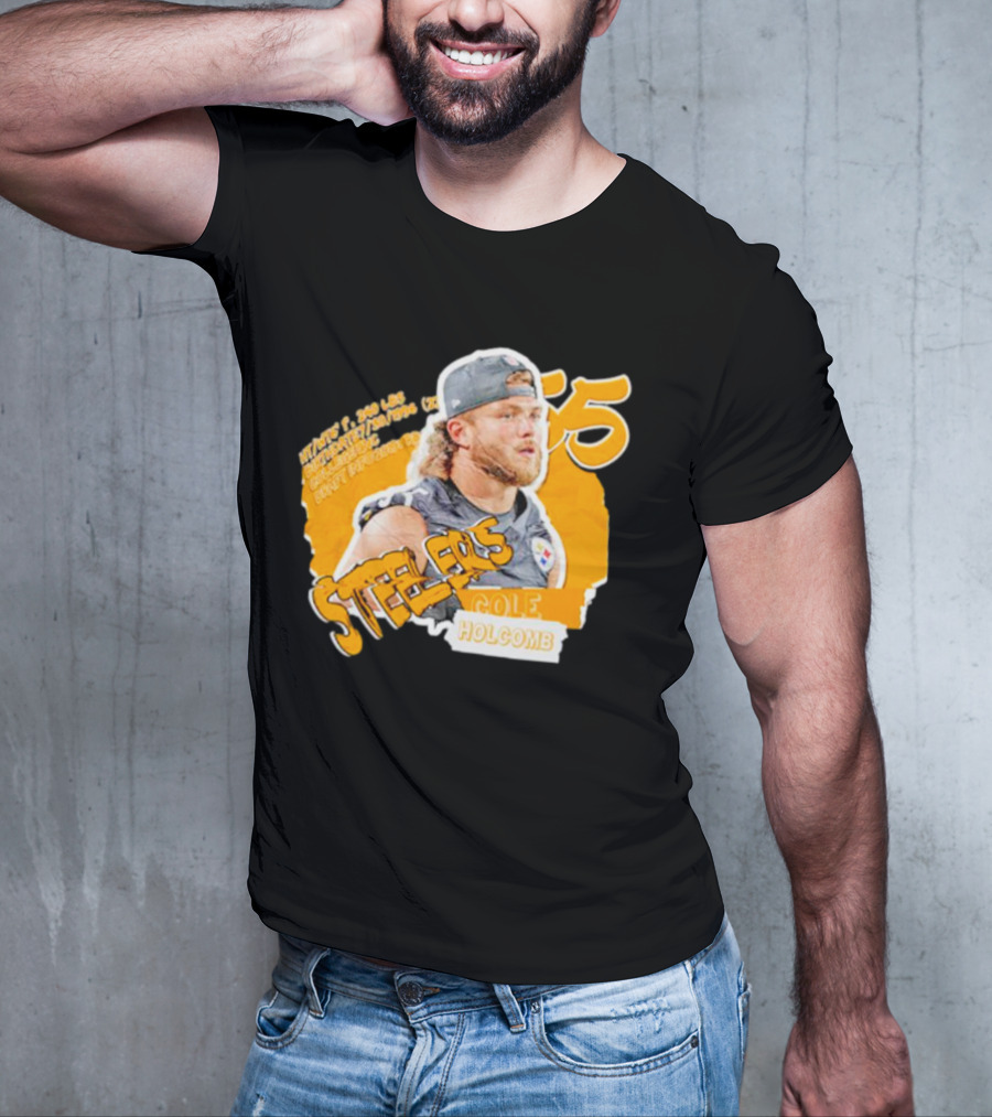 Steelers Football Cole Holcomb 55 Weight 240 Lbs Height 6'1 T-Shirt