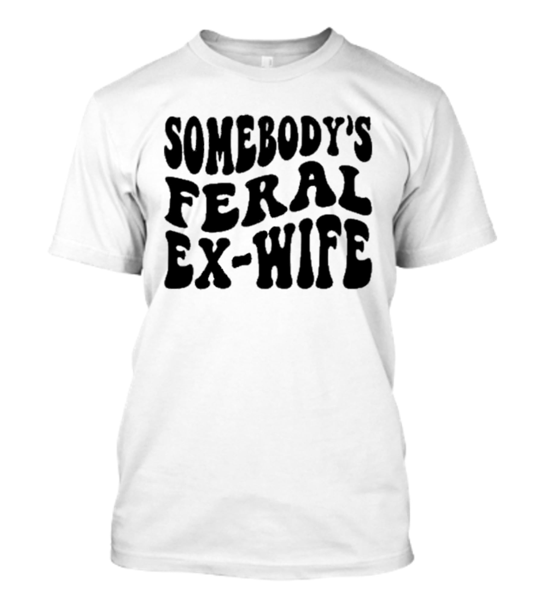 Somebody’s Feral Ex Wife Retro Groovy Text T-Shirt