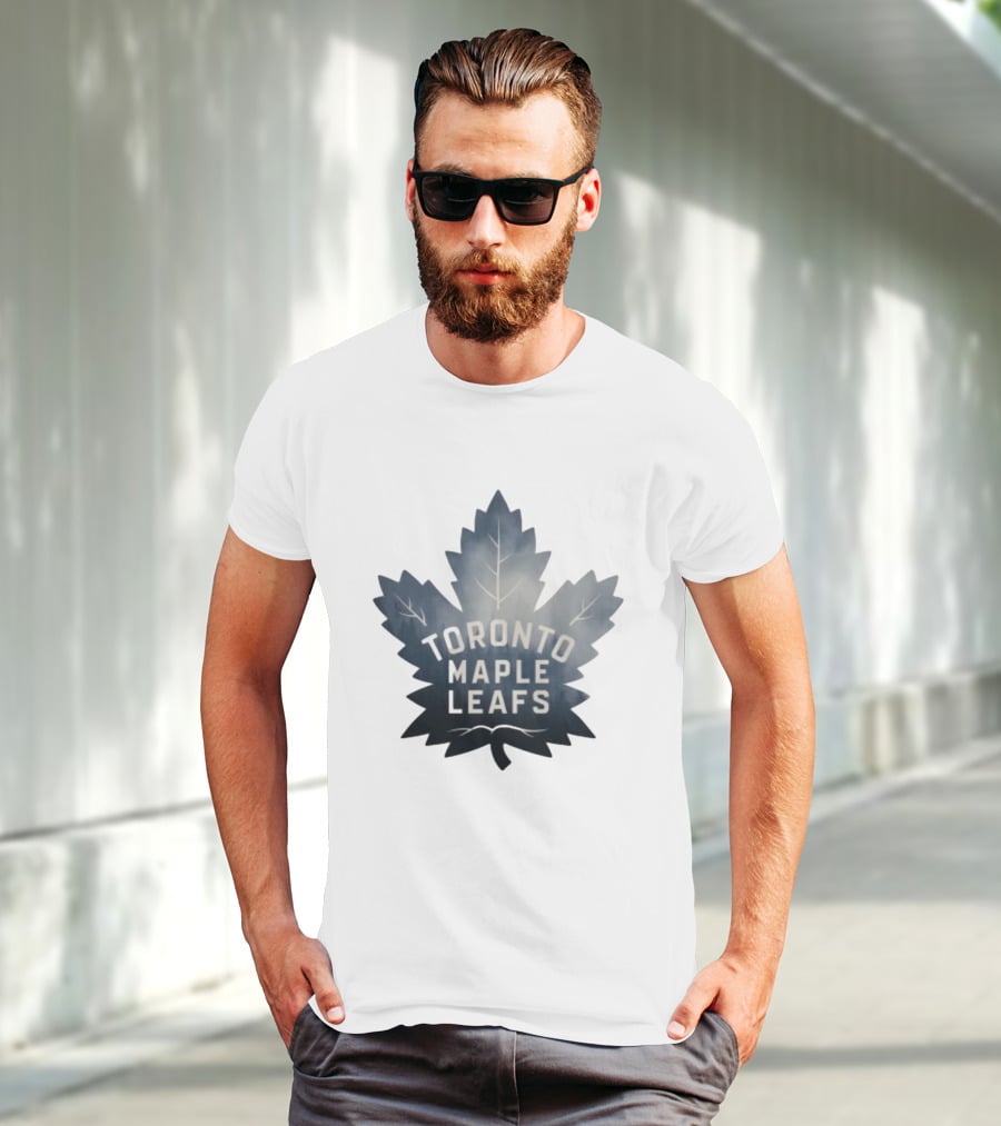 Toronto Maple Leafs Logo In Maple Leaf Shape T-Shirt