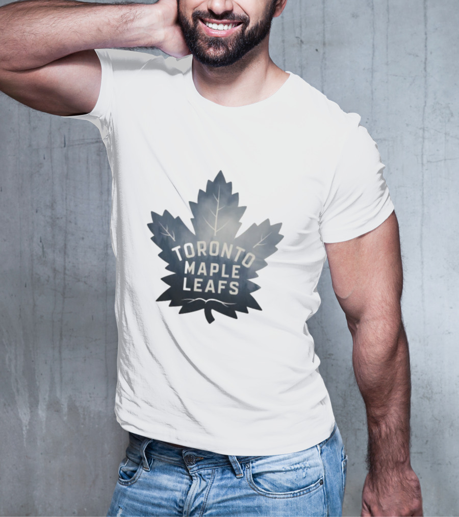 Toronto Maple Leafs Logo In Maple Leaf Shape T-Shirt