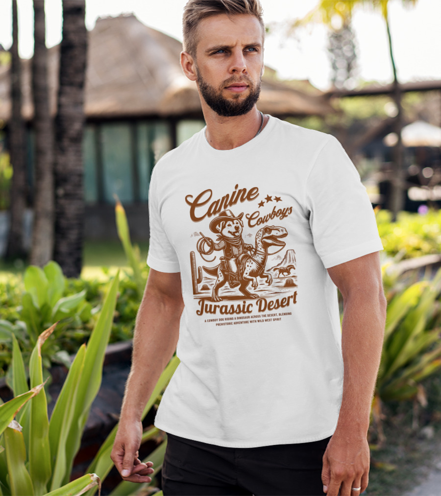 Canine Cowboys Jurassic Desert Adventure With Wild West Spirit T-Shirt