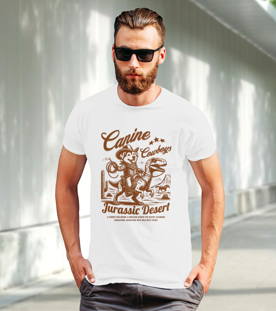 Canine Cowboys Jurassic Desert Adventure With Wild West Spirit T-Shirt