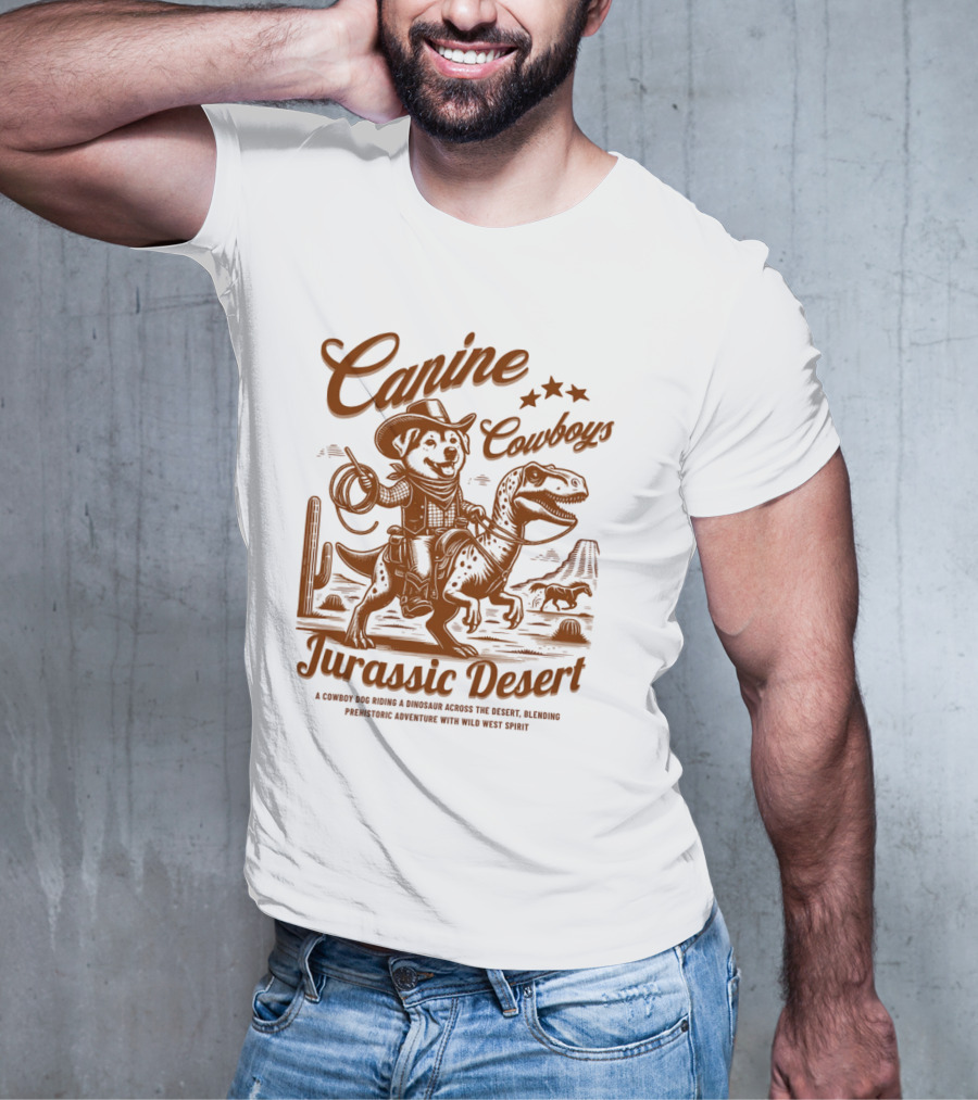 Canine Cowboys Jurassic Desert Adventure With Wild West Spirit T-Shirt