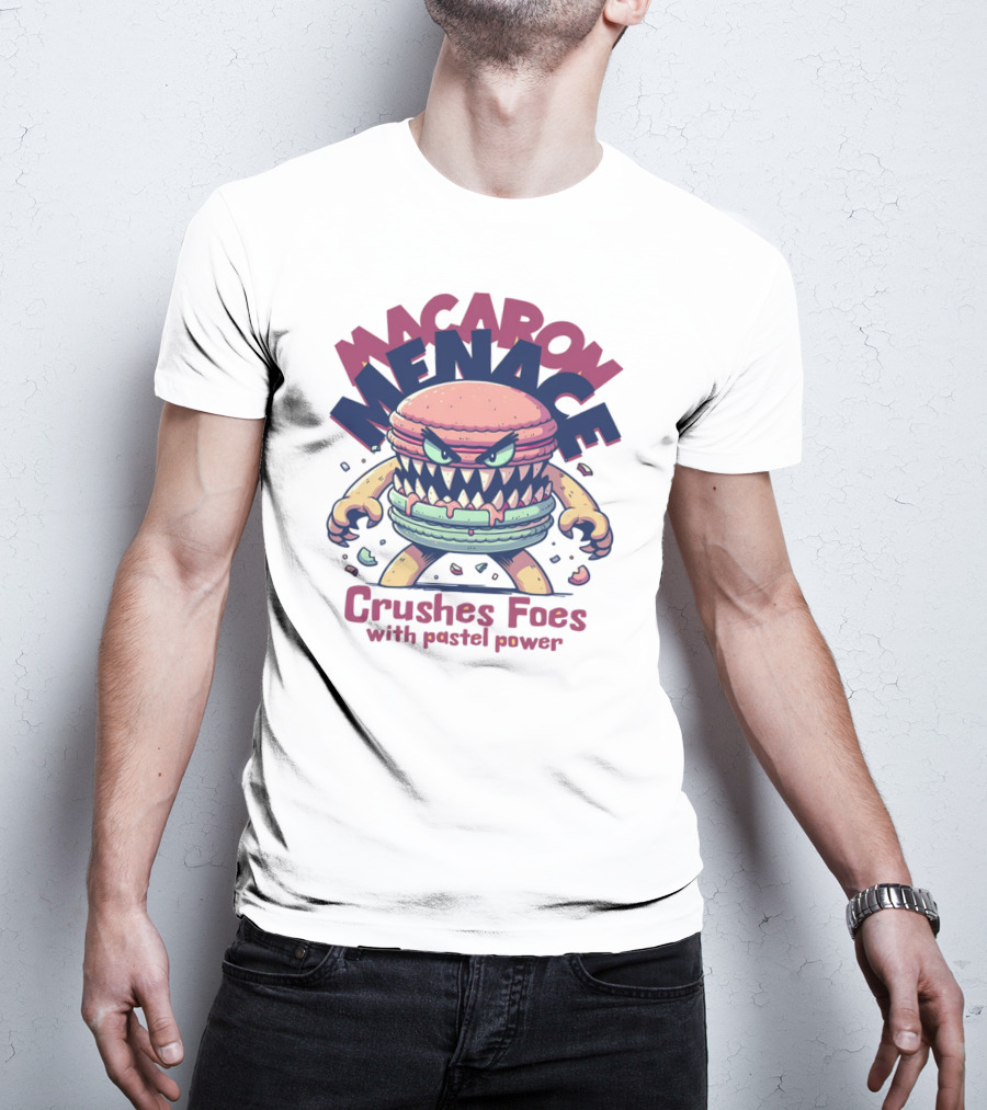 Macaron Menace Crushes Foes With Pastel Power T-Shirt