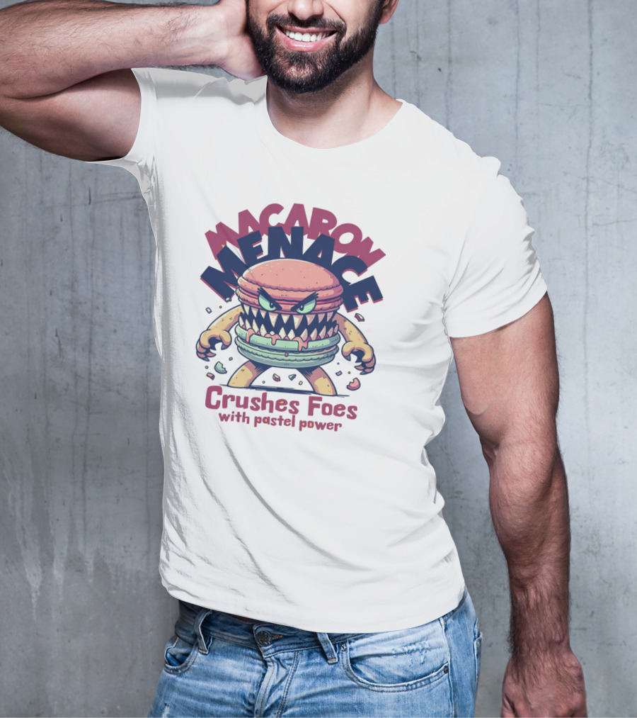 Macaron Menace Crushes Foes With Pastel Power T-Shirt