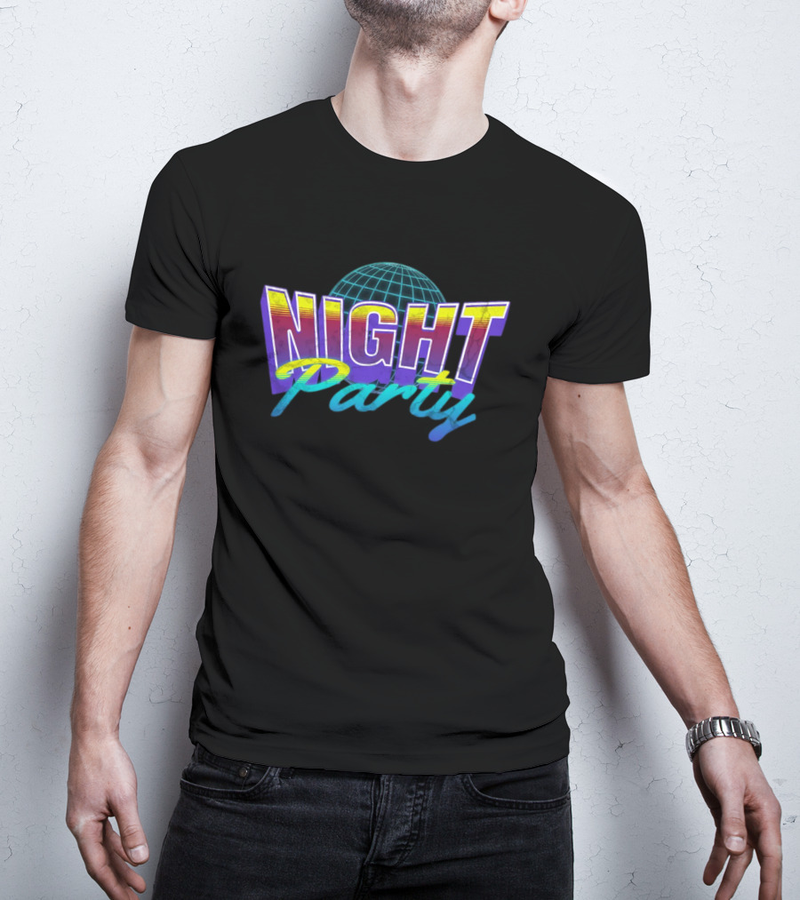 NIGHT Party Disco Ball Retro T-Shirt