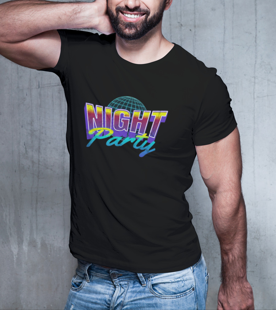 NIGHT Party Disco Ball Retro T-Shirt