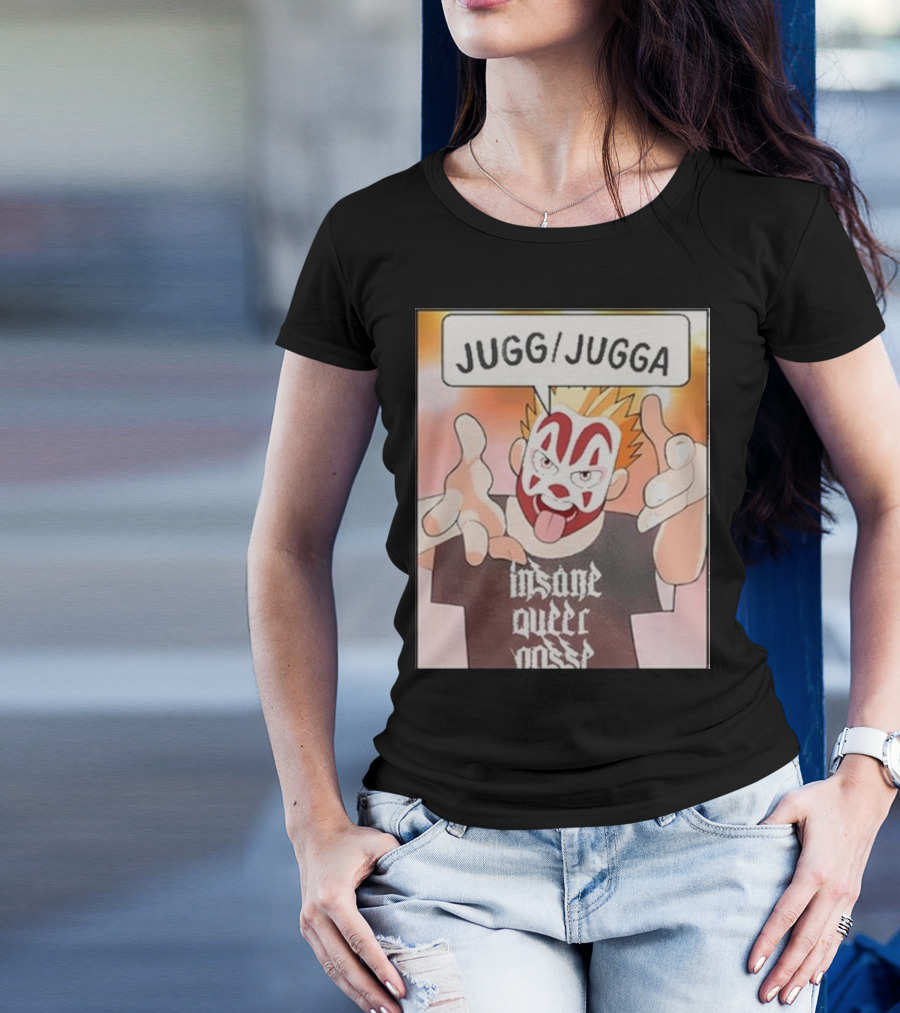 Jugg Jugga Insane Queer Posse Cartoon Character Clown Face T-Shirt