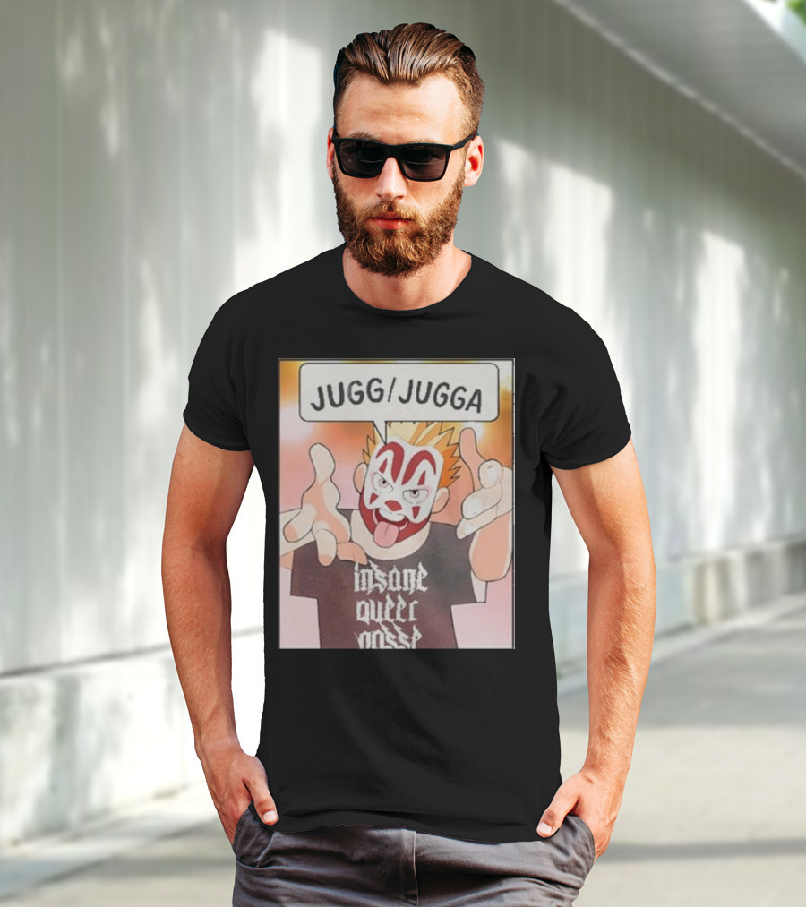 Jugg Jugga Insane Queer Posse Cartoon Character Clown Face T-Shirt