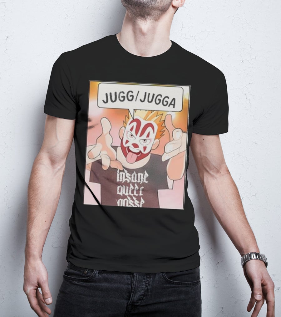 Jugg Jugga Insane Queer Posse Cartoon Character Clown Face T-Shirt
