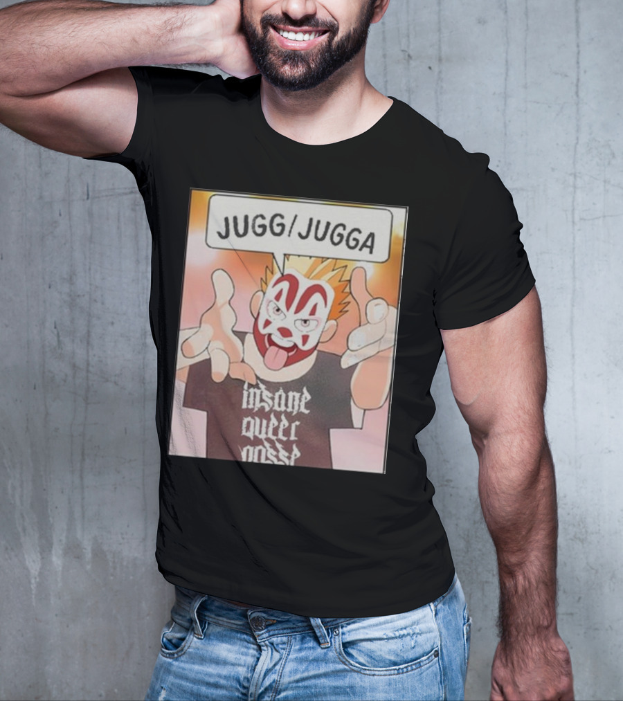 Jugg Jugga Insane Queer Posse Cartoon Character Clown Face T-Shirt