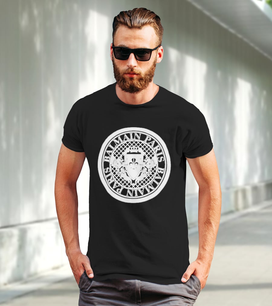 Balmain Paris Crest Emblem Coin T-Shirt