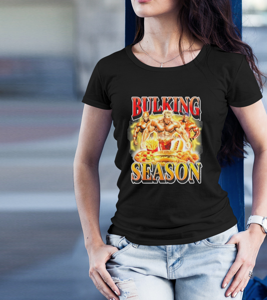 Notsafeforwear Bulking Season Muscular Trio And Feast T-Shirt
