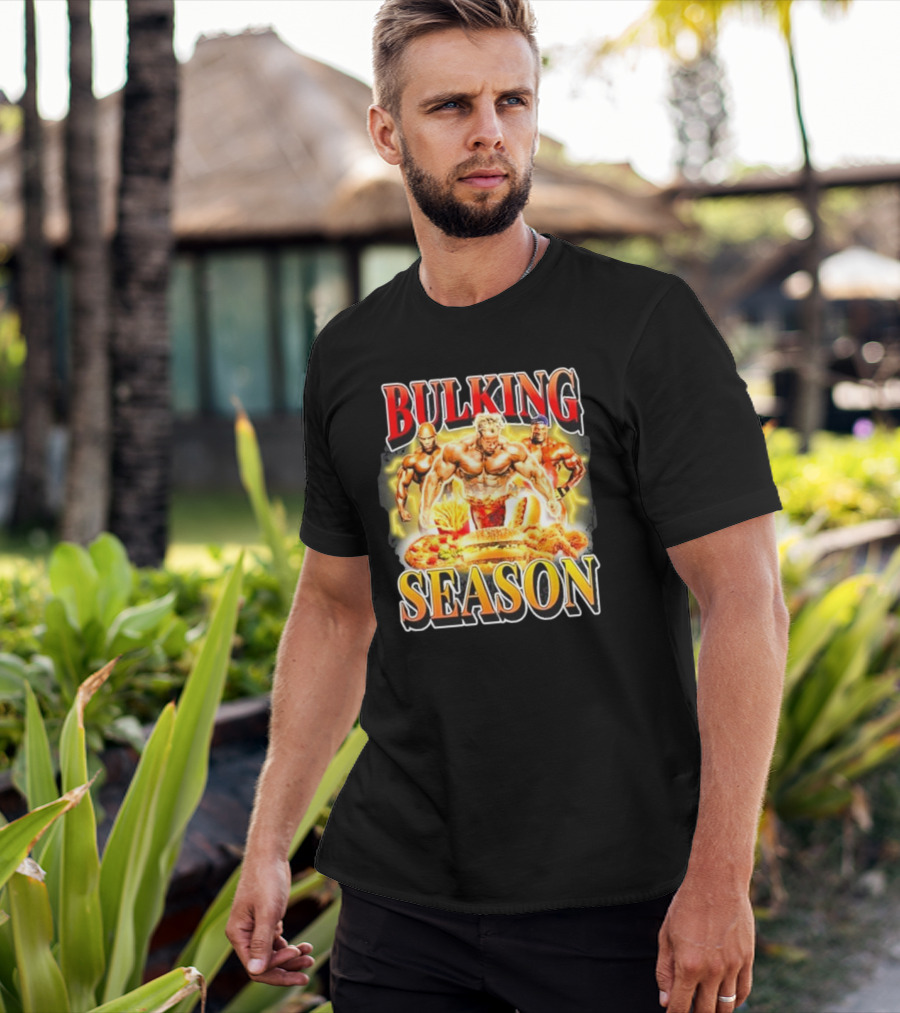 Notsafeforwear Bulking Season Muscular Trio And Feast T-Shirt
