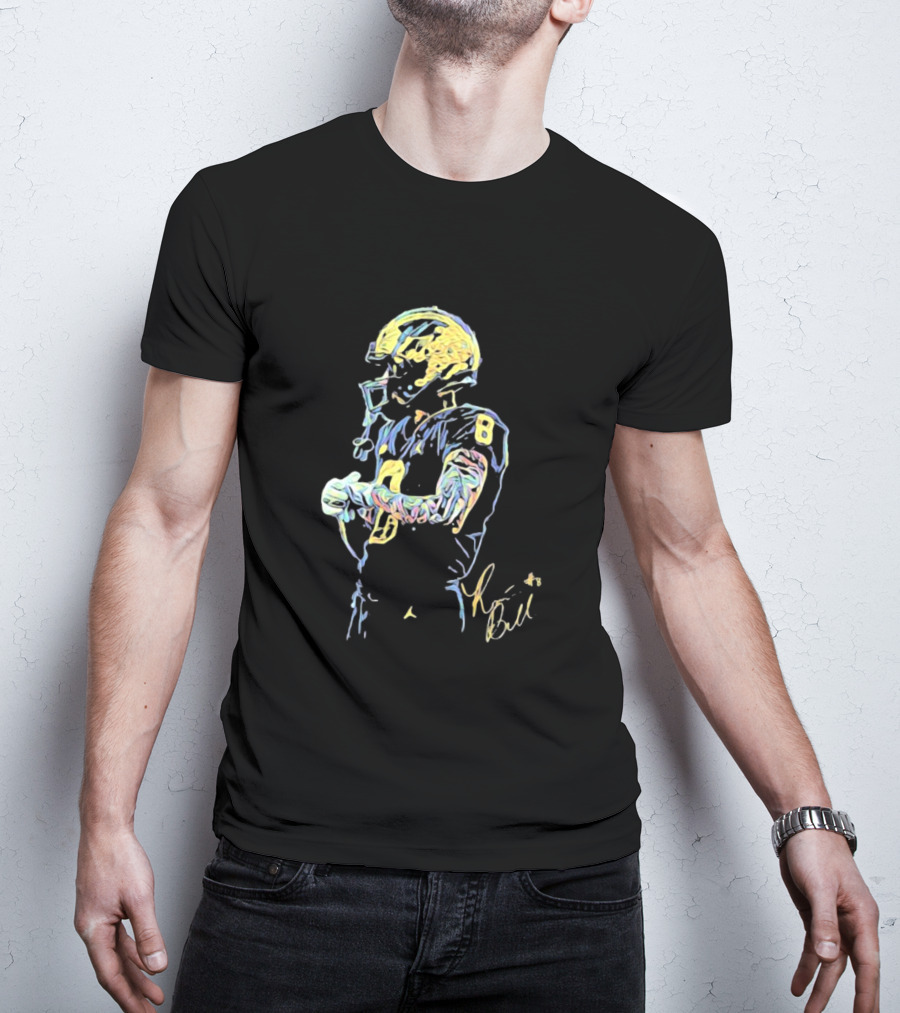 RB8 Signature Football Artwork With Player Number 8 T-Shirt