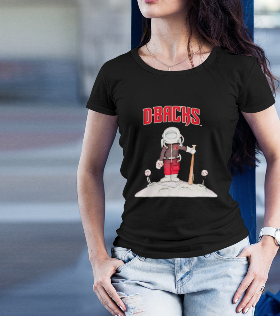 Dbacks Astronaut Mascot With Baseball Bat On Moon T-Shirt