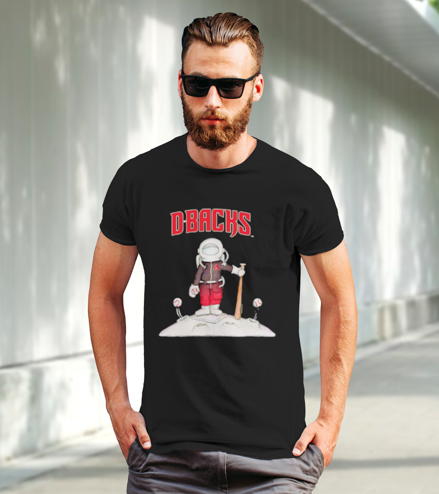 Dbacks Astronaut Mascot With Baseball Bat On Moon T-Shirt